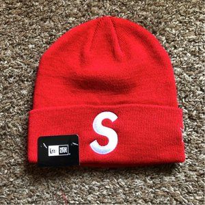 Supreme New Era S Logo Beanie Red